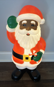 black blow mold santa manufacturing