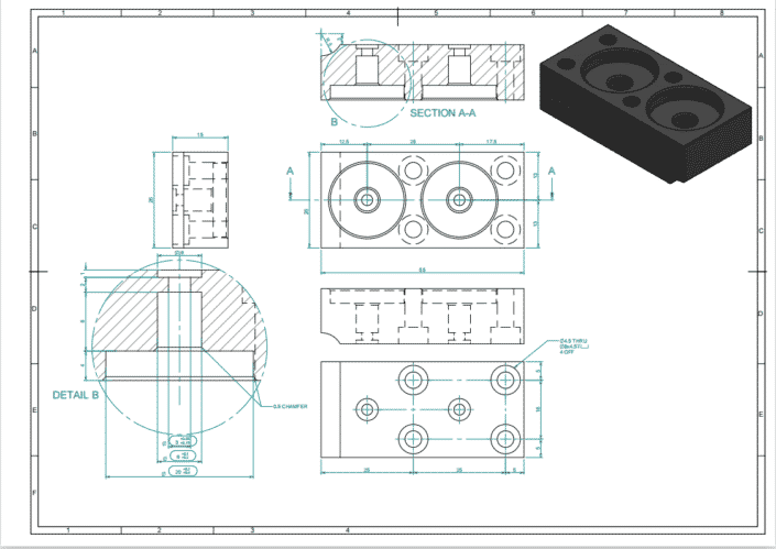 milling machine blueprints CNC Parts