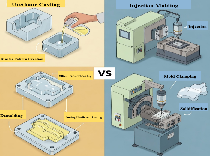 urethane casting vs injection molding manufacturing